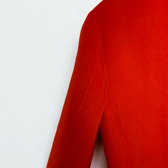 Zara Double Faced Wool Blend Double Breasted Coat, Red - Picture 6 of 9